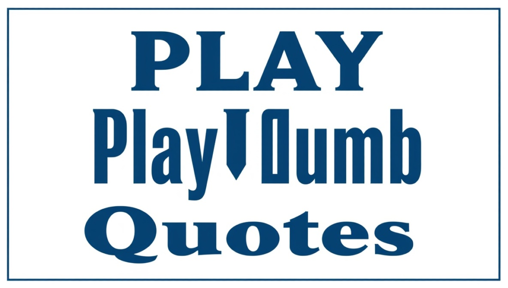 Play Dumb Quotes